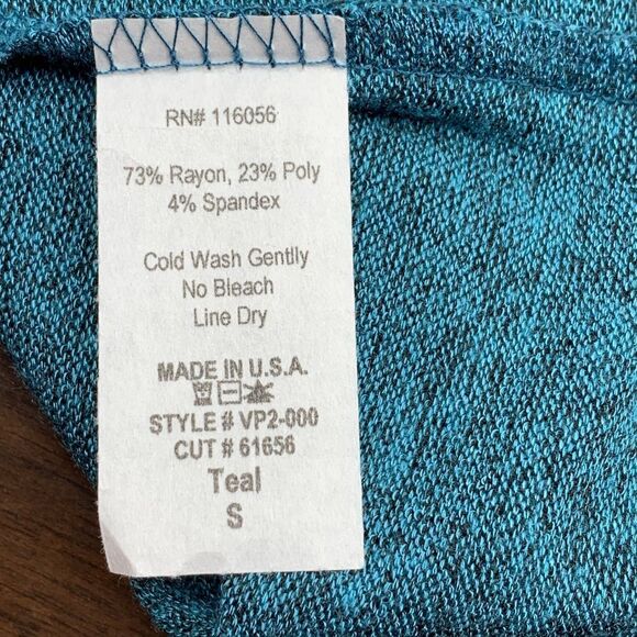 NWT Jess & Jane Teal Cowl Neck Sweater Front Pocket Casual Cozy Tunic Top Size S - Picture 4 of 8